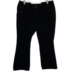 Lane Bryant women's plus size 20 Petite Black corduroy 5 pocket pants